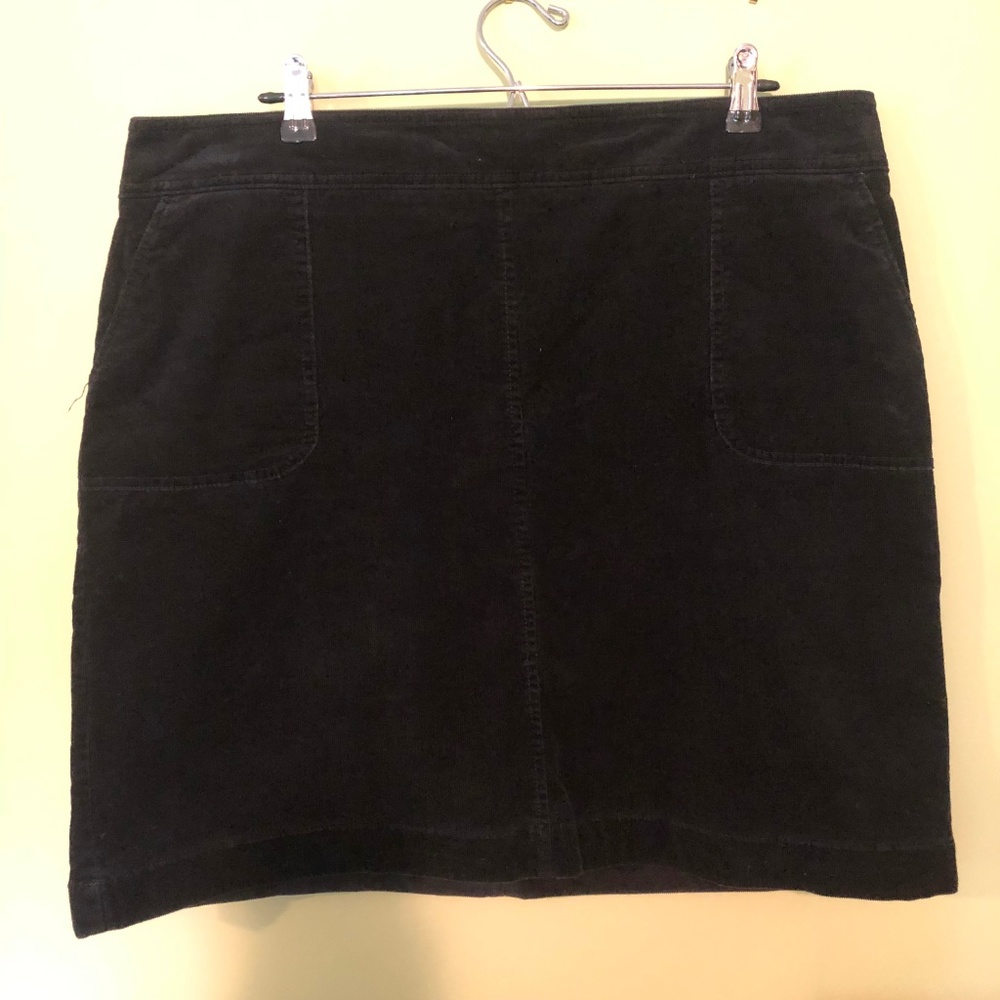 Talbots Black Corduroy Skirt Size 18